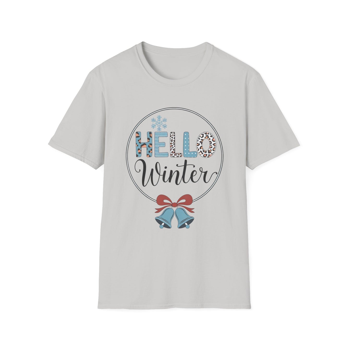 Hello Winter Unisex Softstyle T-Shirt | Cozy Seasonal Tee for Celebrations