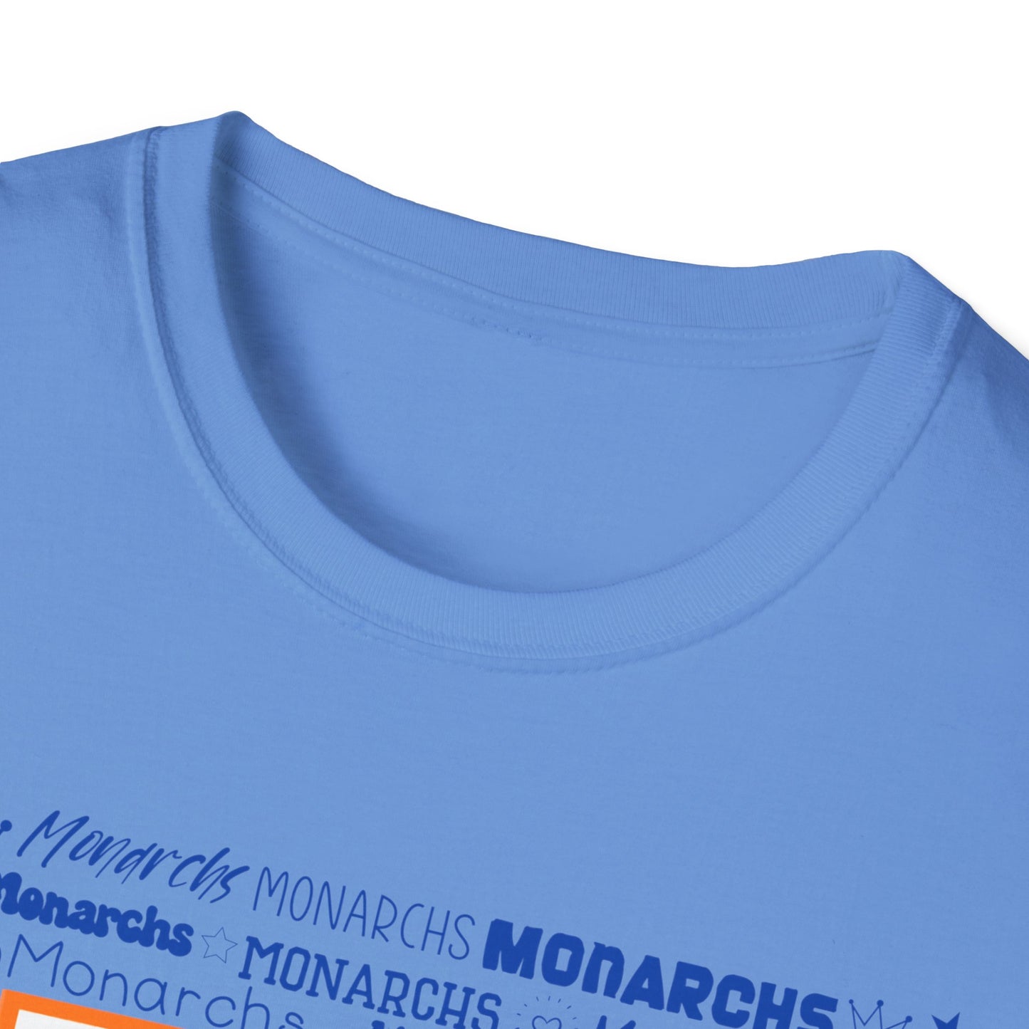 Orange Hearts M  Monarch  Unisex Softstyle T-Shirt - Perfect for School Spirit and Celebrations