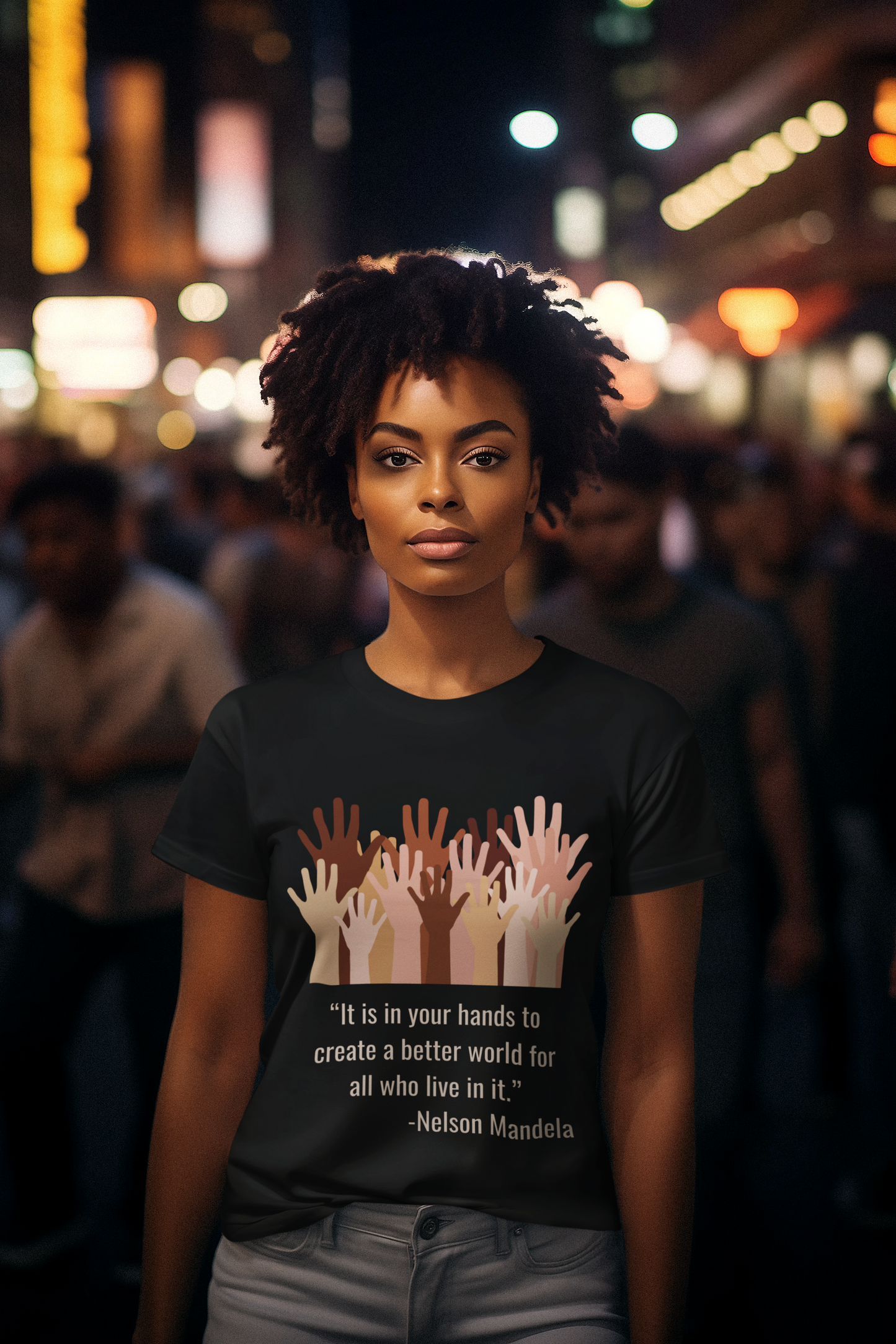 “It is in your hands to create a better world for all who live in it.” Equity Hands Unisex Softstyle T-Shirt